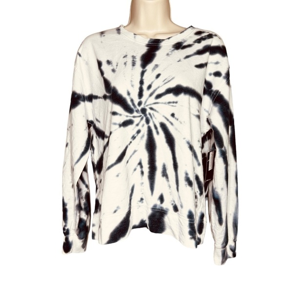 Activ 8 Tie Dye Hookup Sweatshirt Black & White Women’s Size M‎ - Picture 2 of 9